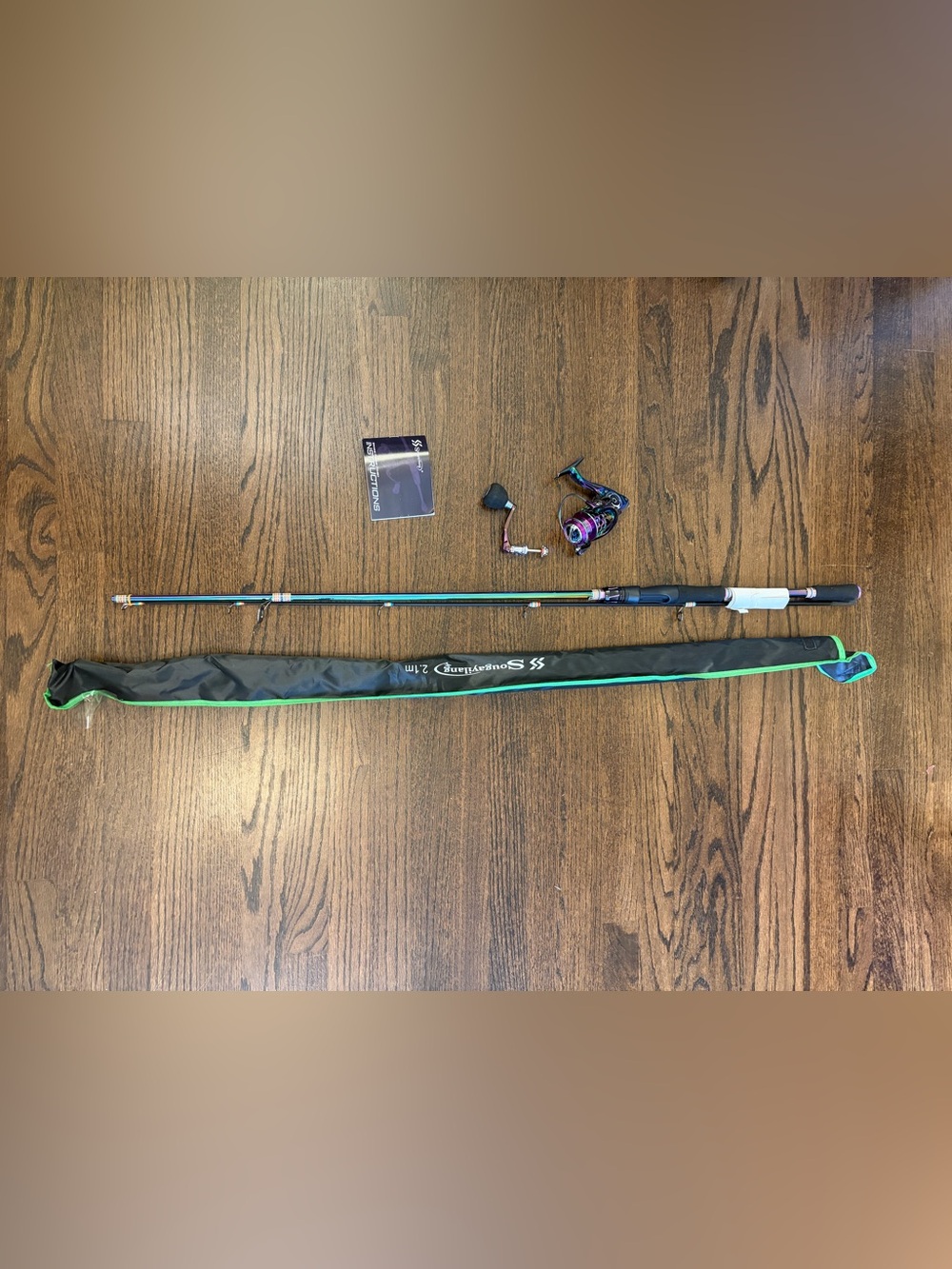 Sougayilang 2.1m Rainbow Spinning Rod and Reel Combo with Case
